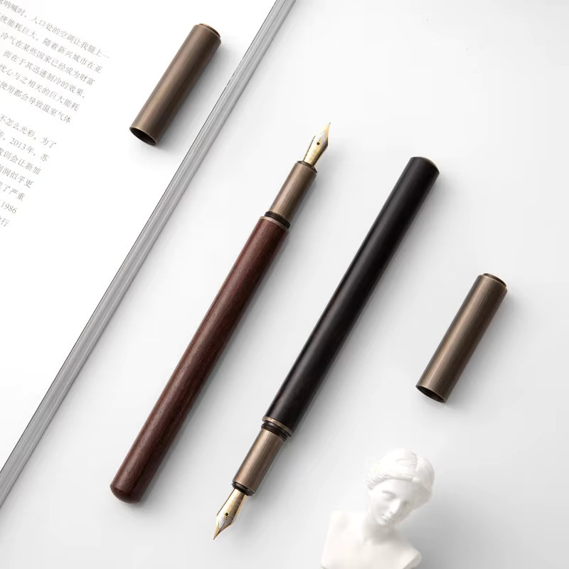 Luxus Retro Füllfederhalter aus Holz in Bronze und Braun mit 0,5mm Spitze für Kalligraphie und Business-Schreiben - Bild 4