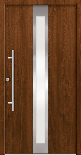Splendoor Sicherheitshaustür RHODOS Prime RC2 aus Aluminium in Nussbaum Braun mit Glaseinsatz, H x B x T: 210 x 110 x 7 cm - Bild 1