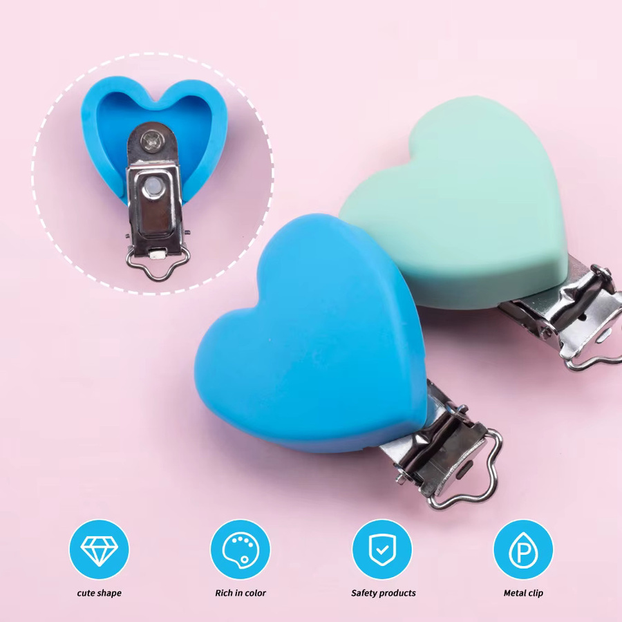 Metall Clips Herz, Silikon, für DIY Tasche Hut Kette Schlüsselbund - Bild 2