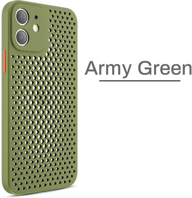 OYCAPA Silikonhülle für iPhone in Grün, atmungsaktive und wärmeableitende Kühlhülle - Bild 1