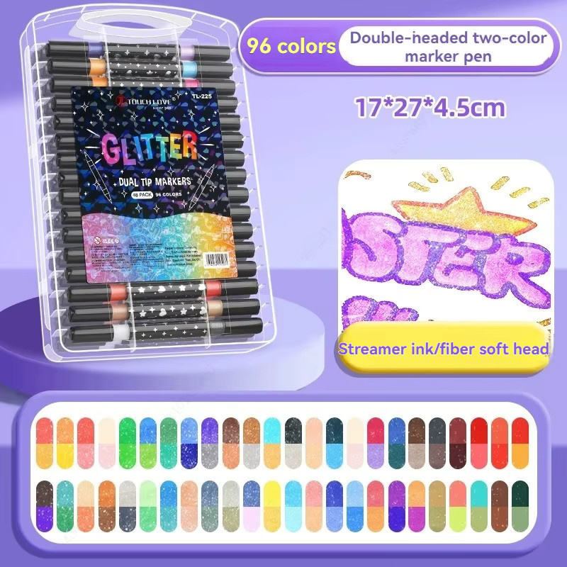 Haile Glitzer Marker mit Doppelspitzen in Multicolour für DIY-Kunst und Grußkarten - Bild 5