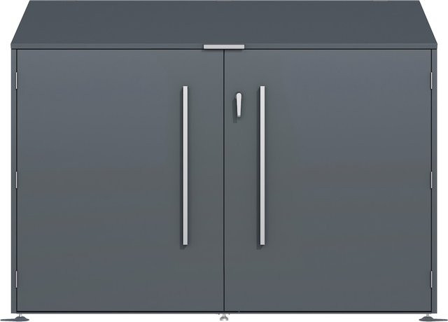 Westmann Fahrradgarage Linea in Anthrazit aus verzinktem Stahl mit Schloss, B/T/H: 200 x 100 x 154 cm - Bild 1