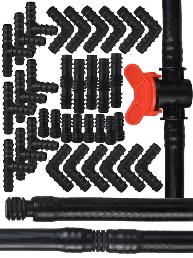 KESLA Gartenbewässerungsschlauch Reparaturset mit 30 bis 41 Teilen in Schwarz, 1/2 Zoll Anschlüsse und Tropfbewässerungs-Zubehör für 16-mm-Schläuche - Bild 5