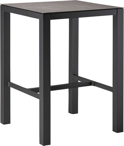 BEST Bartisch Rhodos in Grau mit HPL-Platte und Aluminiumgestell, B/H/T: 80 x 109 x 80 cm - Bild 1