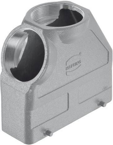HARTING Tüllengehäuse aus Aluminium in Grau, Artikelnummer 19 30 024 0499 19300240499 - Bild 1