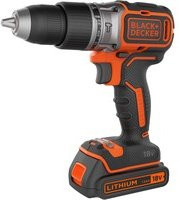 Black+Decker Akku-Schlagbohrschrauber BL188K 18V in Schwarz-Orange inklusive 1,5 Ah Akku und Koffer - Bild 1