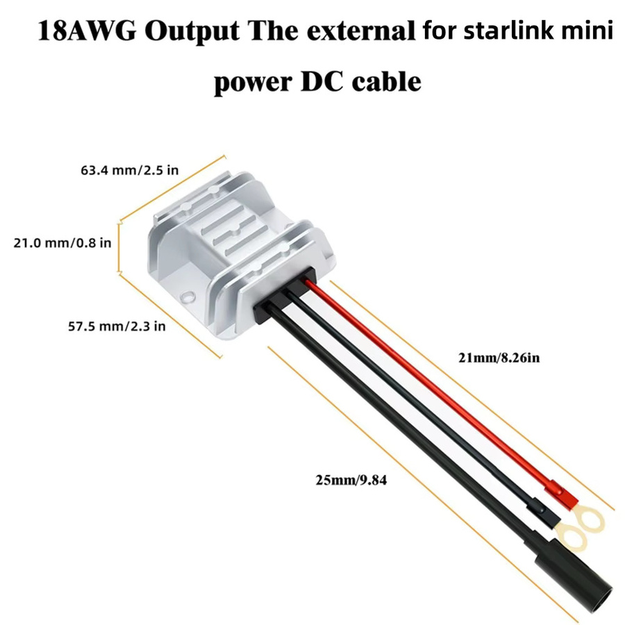 SZKOSTON Step-Up Stromkabel für Starlink Mini Wandler 12V/24V auf 48V 1,5A Reise- und Campingzubehör - Bild 3