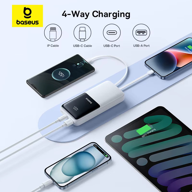 Baseus Powerbank 20000 mAh mit 22,5 W PD Schnellladung für iPhone, Samsung und Xiaomi in Schwarz oder Weiß - Bild 4