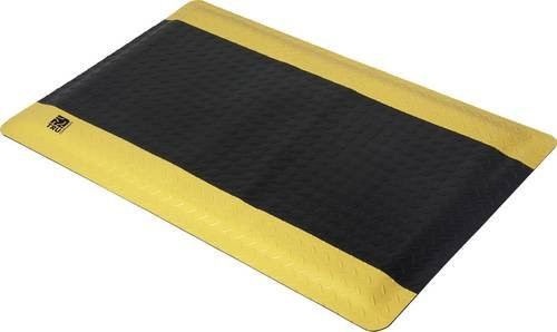 TRU COMPONENTS ESD-Bodenmatte antistatisch in Schwarz und Gelb, L: 91,0 cm, B: 61,0 cm, H: 1,8 cm - Bild 1