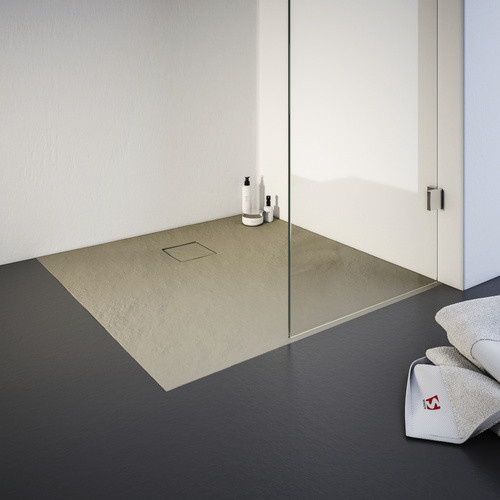 Schulte Duschwanne ExpressPlus aus Mineralguss, quadratisch, Farbe: beige, B/B: 90 x 90 cm - Bild 1