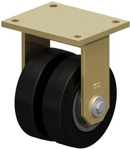 Blickle 616854 BSD-SE 160K-35 Doppel-Bockrolle aus verzinktem Stahl mit 160 mm Rad-Durchmesser und einer Tragfähigkeit von max. 900 kg - Bild 1