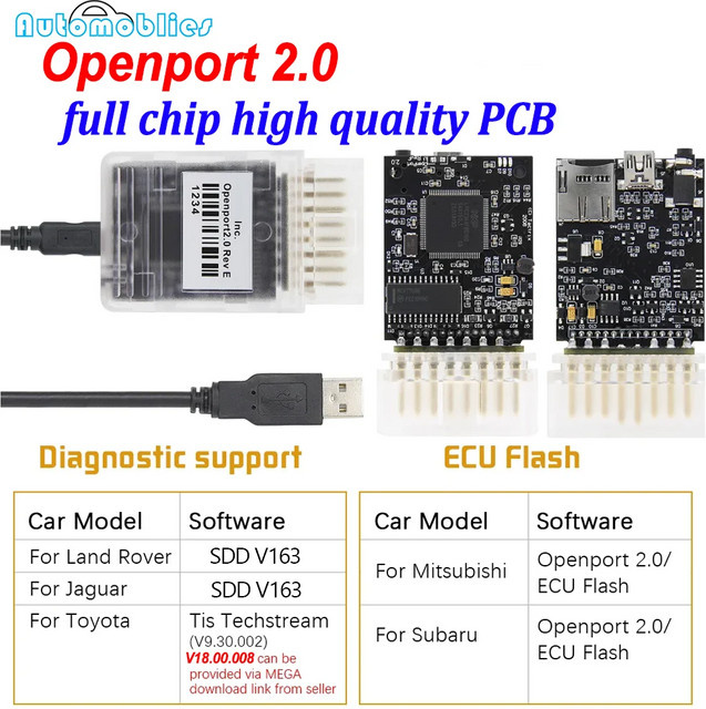 Openport 2.0 ECU FLASH Chip-Tuning-Tool für Mercedes und Toyota, J2534 OBD2 Auto-Diagnosegerät mit USB-C Anschluss - Bild 1