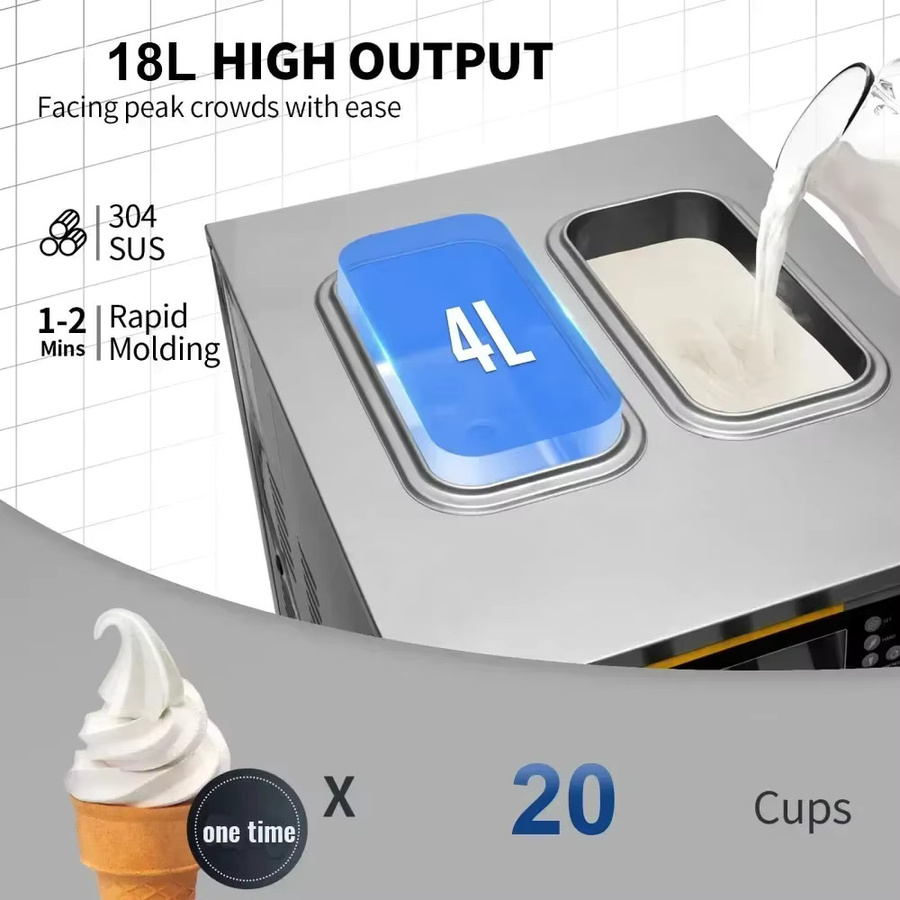 VEVOR Kommerzielle Eismaschine A126 Soft Serve Machine aus Edelstahl in Silber - Bild 3