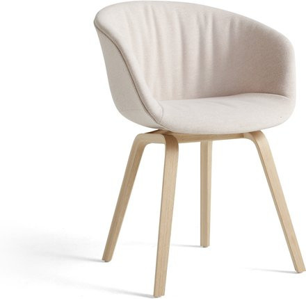 HAY About A Chair 23 Soft Polsterstuhl aus Eiche und weißem Stoff im skandinavischen Stil - Bild 1