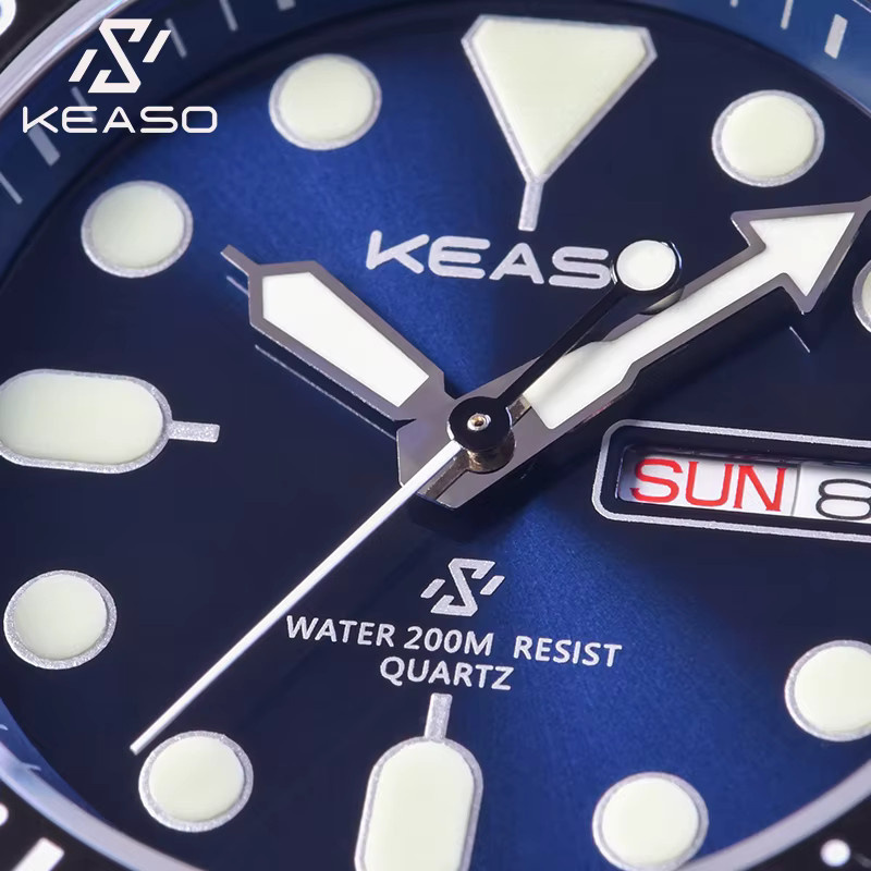 KEASO Armbanduhr, Quarz, Edelstahl, Blau, Saphirglas, Herren - Bild 4