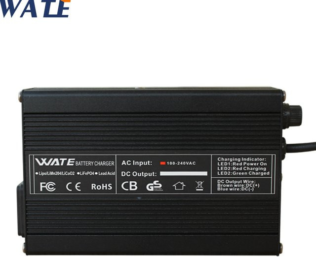 WATE Smart Lithium-Ionen Ladegerät 12,6 V 10A für 3S 11,2/12V Outdoor Batterien, Schwarz - Bild 1