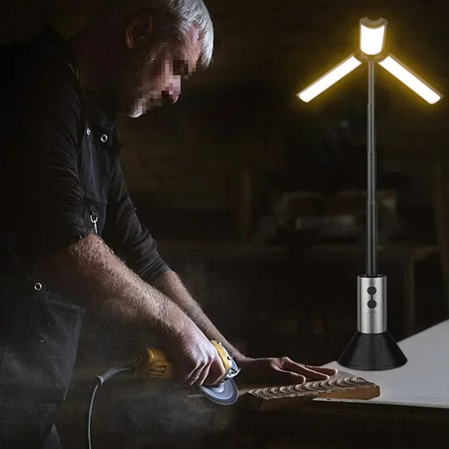 KDULIT LED-Campingleuchte, wiederaufladbare multifunktionale Teleskop-Taschenlampe und Outdoor-Laterne mit COB-Licht in Schwarz - Bild 4