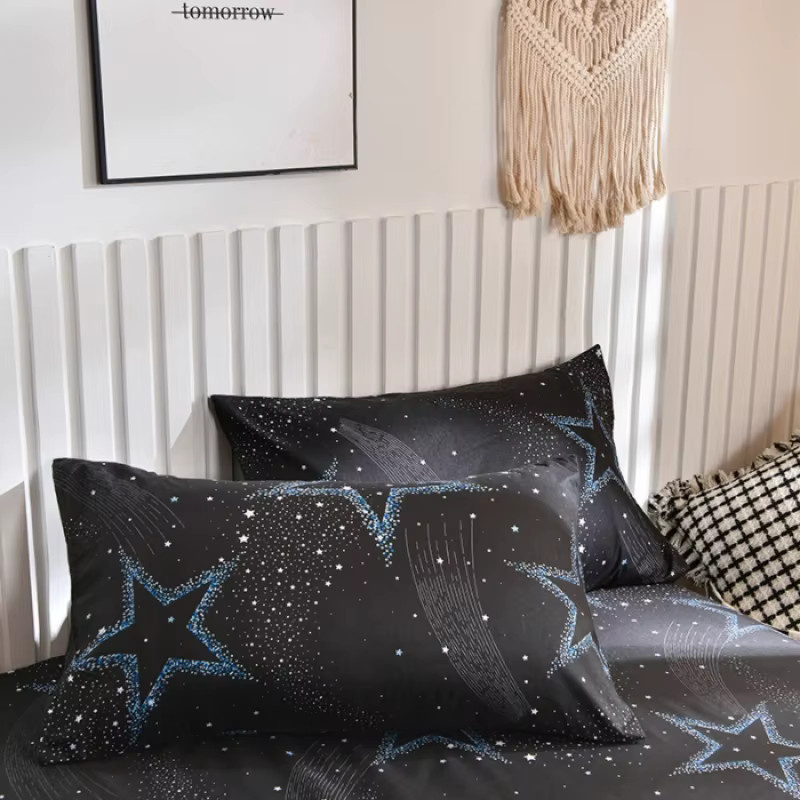 EGW Bettbezug mit Sternen-Aufdruck aus Polyester, Reversibles Design, Schwarz, B: 240 cm, H: 220 cm - Bild 3