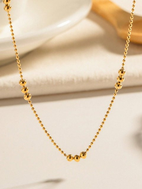 Lucky Star Jewelry Halskette Edelstahl, Perle, beige, Damen - Bild 1