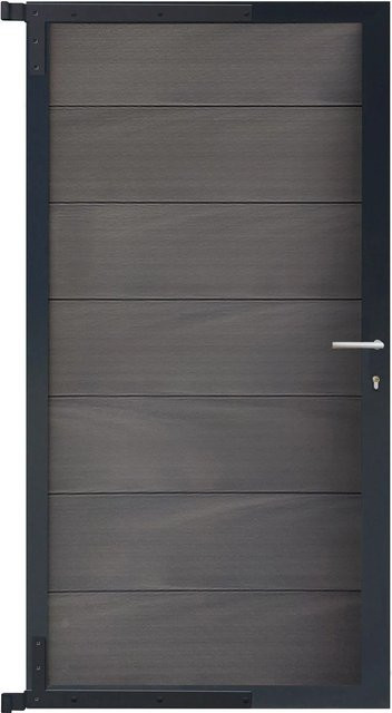 GartenLand Steckzauntor Ameland aus WPC und Aluminium in Amethystgrau und Anthrazit, Breite: 90 cm, Höhe: 175 cm - Bild 1