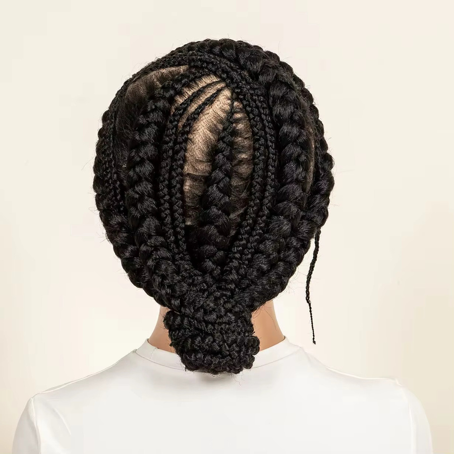 Ultimate Bob-Perücke, synthetisch, Cornrow-Zöpfe mit Dutt, 30,5 cm, 1b, Damen - Bild 3