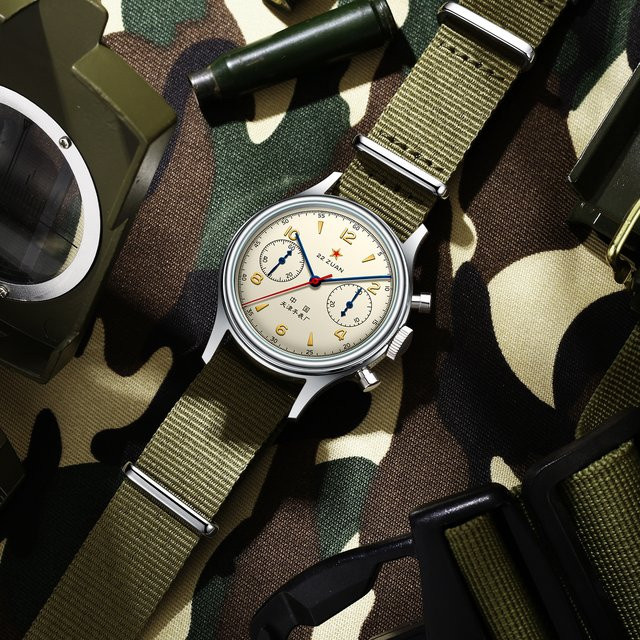 Seagull Chronograph, Handaufzug, Edelstahl, Silber, Herren - Bild 1