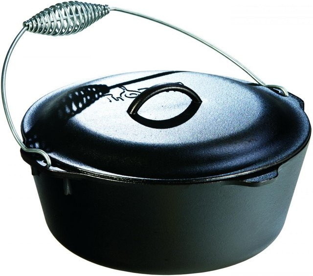 Lodge Logic Dutch Oven aus Gusseisen mit Deckel, Schwarz, 70 Liter - Bild 1