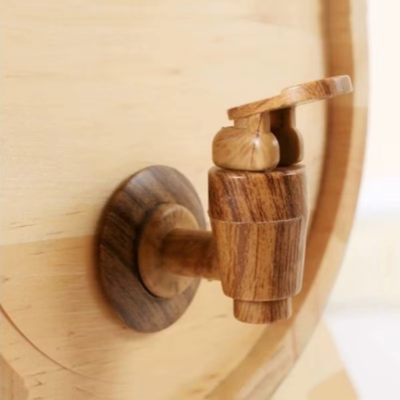 JUSTINLAU Holz-Weinfass mit Zapfhahn aus Eichen- und Kiefernholz zur Lagerung von Wein und Whisky, Braun, 1,5 l und 3 l - Bild 2