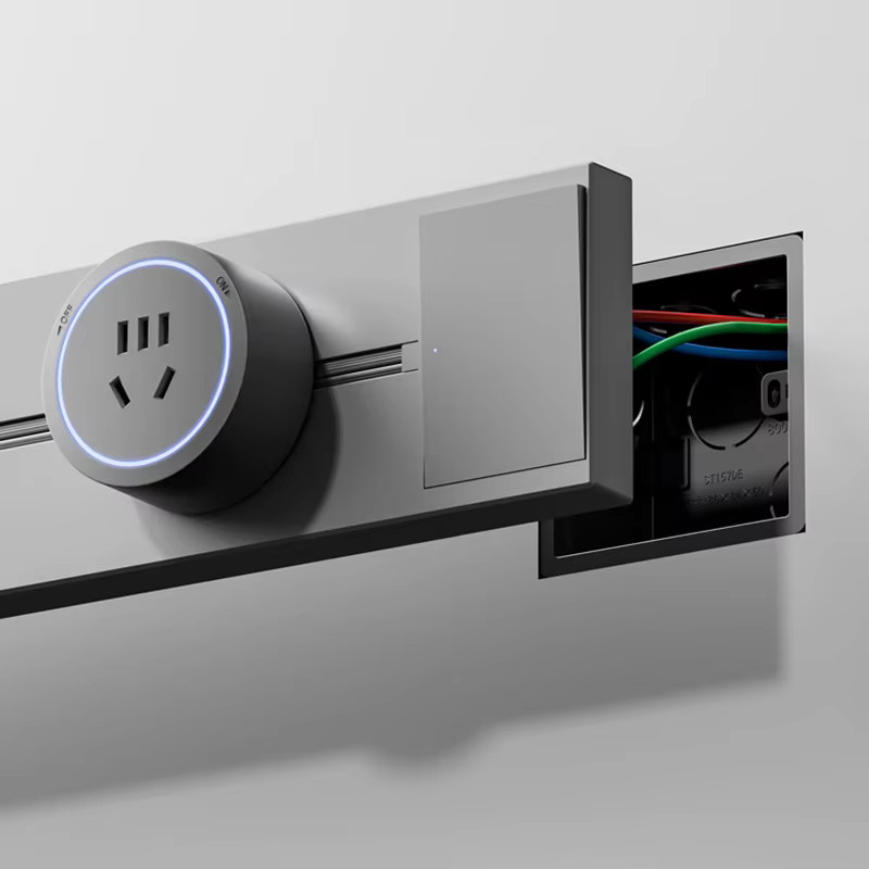 YNKA Universal Steckdosenleiste mit Schalter und USB-Anschlüssen in Grau - Bild 3