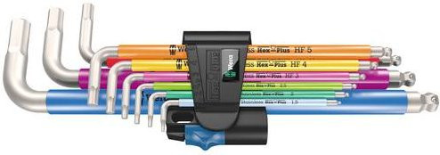 Wera 3950/9 Hex-Plus Multicolour HF Stainless 1 Innen-Sechskant Winkelschraubendreher-Set 9-teilig aus Edelstahl - Bild 1