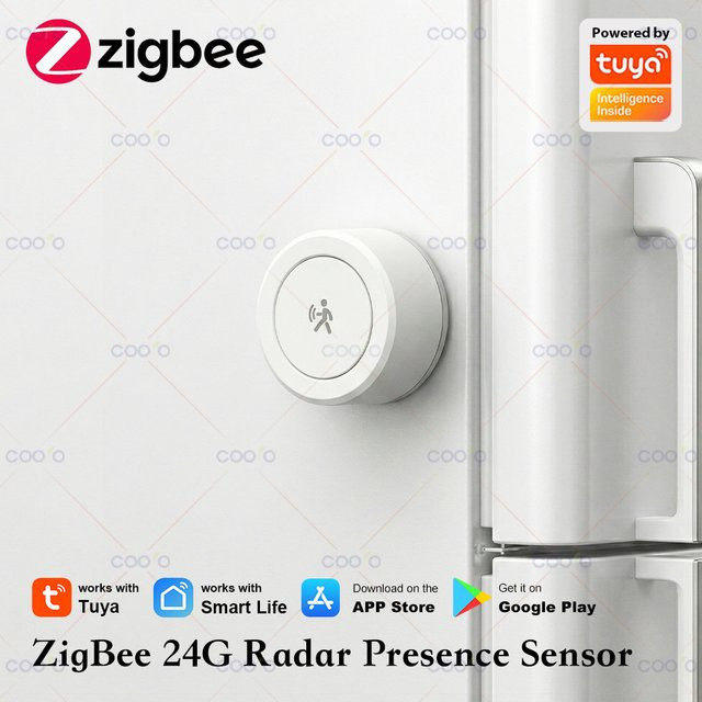 Tuya ZigBee 24G MmWave Radar Anwesenheitsdetektor MINI Bewegungssensor mit Magnetplatte in Weiß für Smart Life, Hub erforderlich - Bild 1