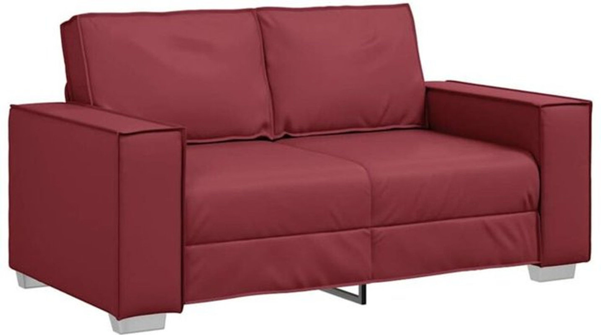 Vidaxl Loveseat in Weinrot aus Kunstleder mit Kissen im modernen und minimalistischen Design, Breite: 160 cm - Bild 1