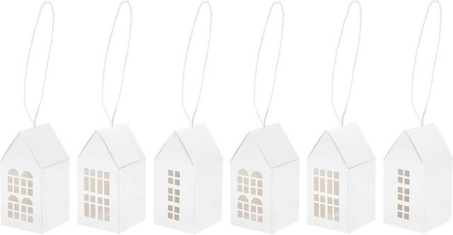 Rico Design Paper Poetry Papphäuser-Set Laternenhäuser Weiß für Adventskalender - Bild 1