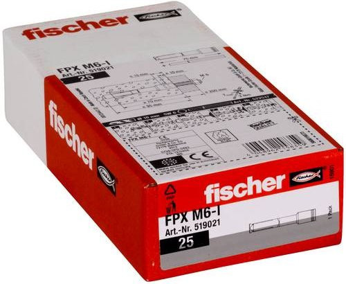 Fischer Porenbetonanker aus verzinktem Stahl, Länge: 75 mm, Durchmesser: 10 mm, 25 Stück - Bild 1