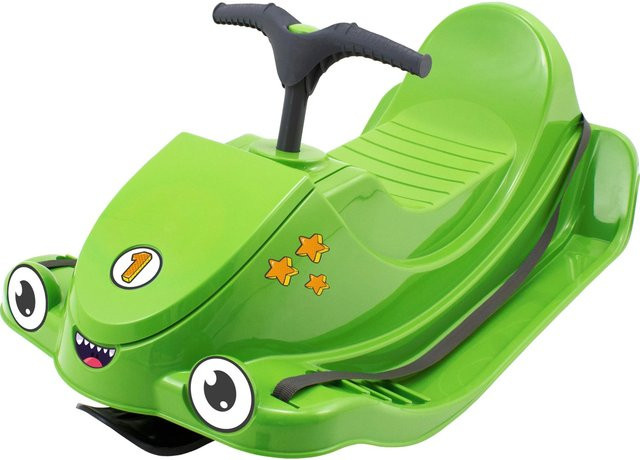 KHW Snow Quad Schlitten mit Lenker und Stickerbogen, Grün - Bild 1
