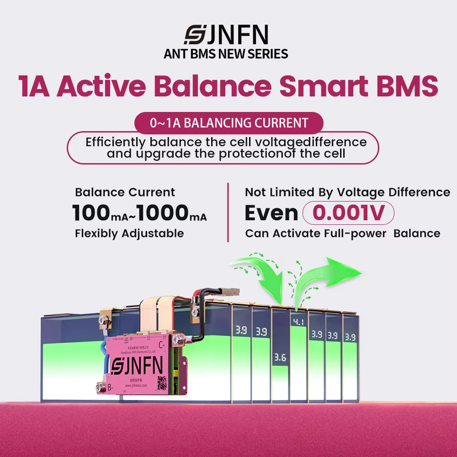 ANT BMS Active Balance Smart BMS mit Bluetooth und RS485 für LiFePO4, Li-Ion und LTO Akkupacks (13S-24S, 48V-72V) - Bild 2