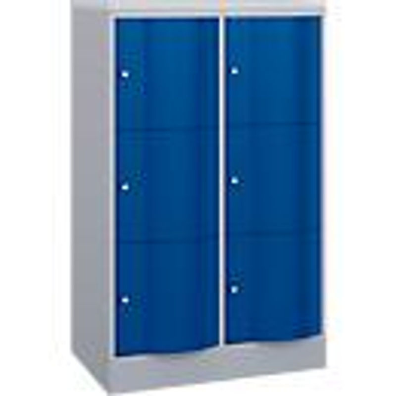 C+P Schließfachschrank Resisto mit 2 Abteilen und 6 Fächern, Weiß/Blau, B/T/H: 77,2 x 54,0 x 125,5 cm - Bild 2