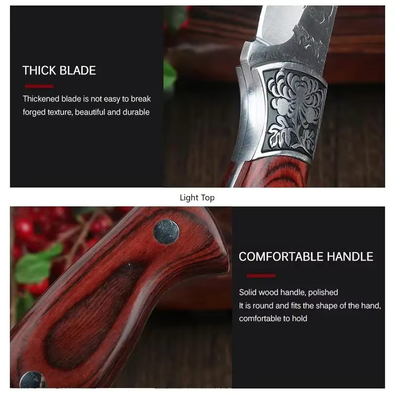 WXCOO Professionelles Ausbeinmesser aus handgeschmiedetem Edelstahl mit Holzgriff - Bild 5