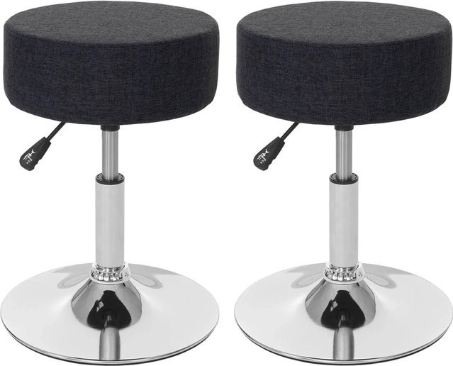 PROREGAL 2er-Set Sitzhocker höhenverstellbar und drehbar in Dunkelgrau, Durchmesser: 35 cm, Sitzhöhe: 43-55 cm - Bild 1