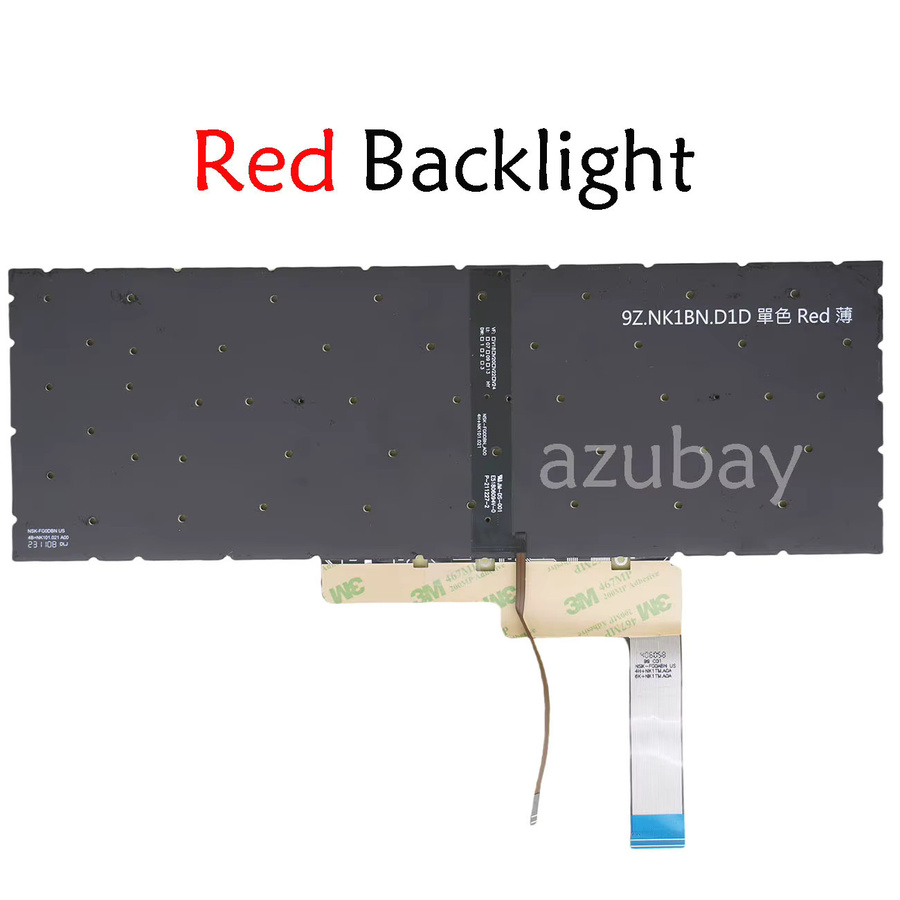 MSI QWERTZ Tastatur für Katana GF66 GF76 11SC 11UC 11UG 11UEK 12UE 12UG 12UGS 12UC 12UD in Schwarz mit roter Hintergrundbeleuchtung - Bild 2