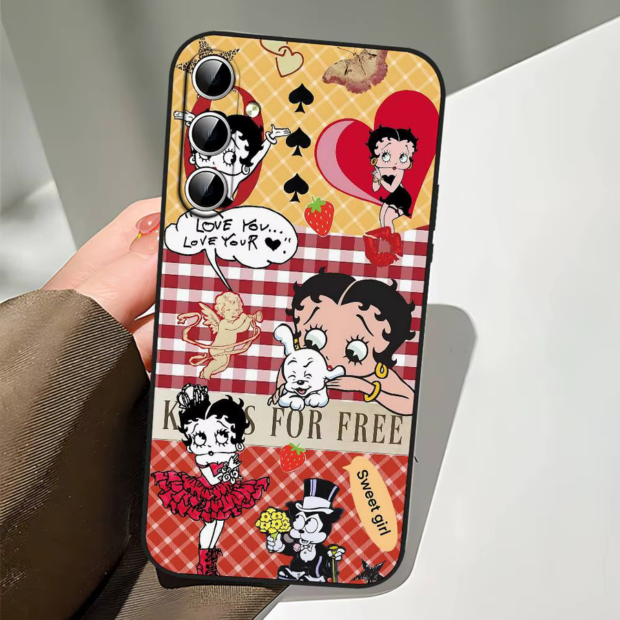 B-Betty-Girls B-Boop Soft Cover Handyhülle für Samsung Galaxy S21 S22 S23 S24 S25 S26 Ultra FE Plus 5G A52S in Multicolour - Bild 4