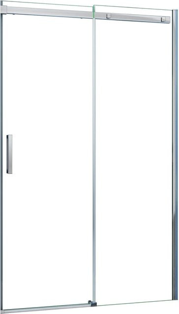 Aica Duschabtrennung Nische mit Schiebetür aus ESG-Glas, Farbe: Transparent/Silber, B: 110 cm, H: 195 cm - Bild 1