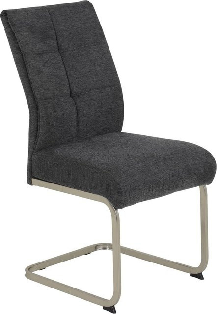 4er-Set Schwingstühle Hela in Anthrazit aus Microfaser-Webstoff und Metall, B/H/T: 50 x 99 x 66 cm - Bild 1