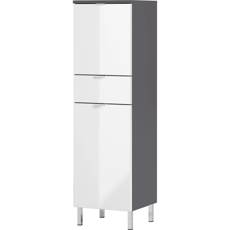 Germania Schrank Mauresa Graphit-Weiß mit Soft-Close-Türen und Schubladen B/T/H: 34 x 34 x 120 cm - Bild 2