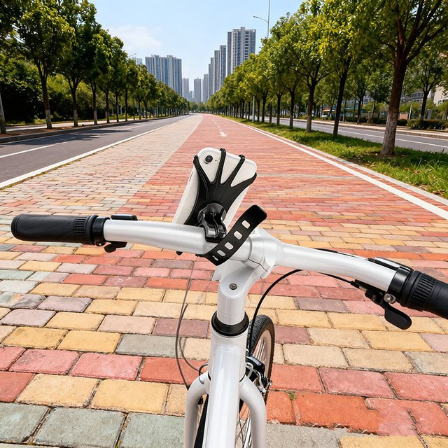 VIKEFON Fahrrad-Handyhalterung für iPhone, Samsung und Xiaomi in Schwarz - Bild 1