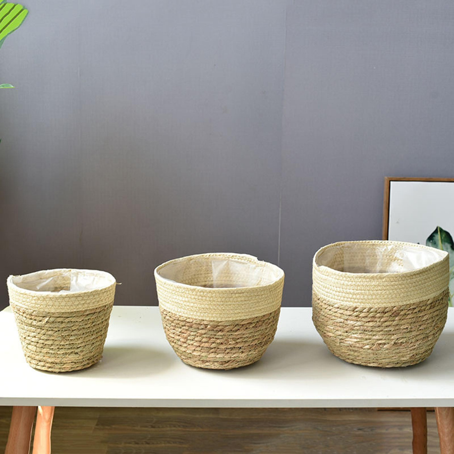 OutsideWorld Rattan Pflanzgefäß im pastoralen Stil für Blumen und Gemüse - Bild 2