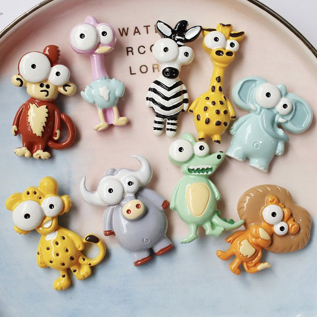 Bunte Kühlschrankmagnete im Tierstil mit Flamingo, Löwe, Leopard, Elefant und Giraffe aus Kunstharz für deine DIY-Dekoration - Bild 1