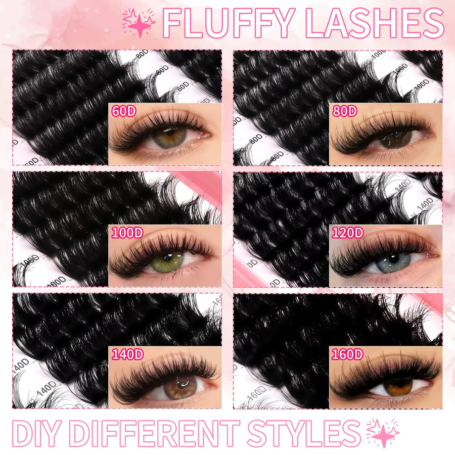 GROINNEYA Wimpern-Cluster, DIY-Wimpernverlängerung, Unisex - Bild 4