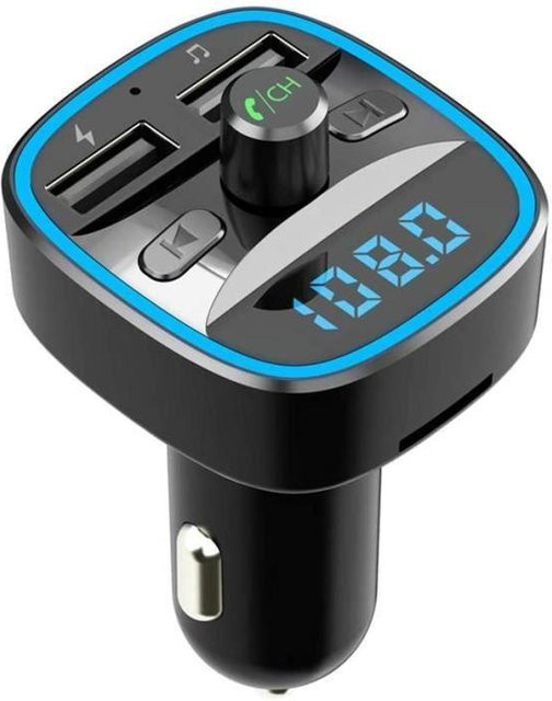 Techtrusty T25 Bluetooth FM Transmitter Auto MP3 Player mit Freisprechanruf, TF-Karte und Doppel-USB-Anschlüssen, Schwarz - Bild 1