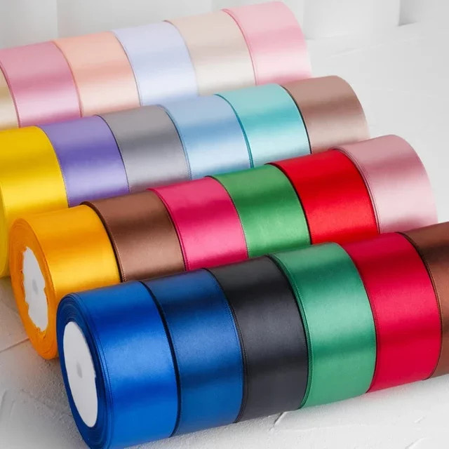 Wusmart Satinband in Weiß und Multicolour für DIY-Handwerk, Rosen und Geschenkverpackungen, Breite: 1 cm bis 5 cm - Bild 1